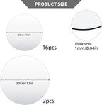 18 Pack Round Mirror Trays, Non Glass Acrylic Round Mirror Centerpieces for Wedding Tables Candle Plate Circle Mirrors Wall Mirror Tiles for Centerpieces Crafts Christmas Decorations (10inch,12inch)