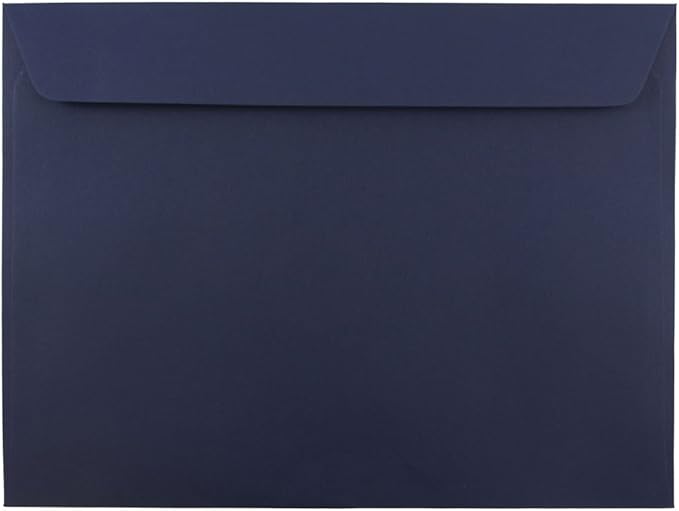 JAM PAPER 9 x 12 Booklet Premium Envelopes - Navy Blue - Bulk 1000/Carton