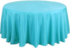 Efavormart Round Tablecloth, 108 Inch Stain & Wrinkle Resistant Washable Table Cloth, Decorative Polyester Fabric Table Cover for Banquet, Wedding, Dining- Turquoise