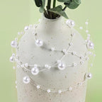 DomeStar 200FT White Pearls String, Artificial Pearl Strand Beaded Wire, for Home Decor, Garland Flowers, Party Supplies, DIY Crafts