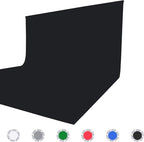 ISSUNTEX 5X6.5 ft Black Background Backdrop,Photo Studio,Collapsible High Density Screen for Video Photography and Television