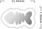 50 Wedding Meal Stickers - Food Identifier & Menu Choice Place Cards for Party Seating - Meal Option Indicator (Silver, Fish Bone)