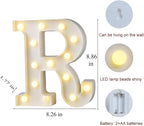 MUMUXI Marquee Light Up Letters | Large Light Up Numbers | Battery Powered and Bright with Every Letter of The Alphabet | for Wedding, Birthday, Party, Celebration, Christmas or Home Decoration (R)