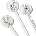 Coolslove Personalized Wedding Dog Stir Sticks, Custom Illustrated Pet Acrylic Cocktail Stirrers, Acrylic Cocktail Stirrers, Wedding Drink Sticks, Wedding Favors Decors Essentials Style 2