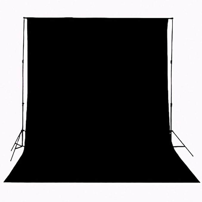 Background Solid Black Backdrop Muslin Portrait Background Screen for Photo Backdrop Video Photography Studio(10x12ft, Black)