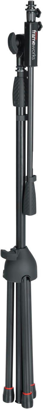 Gator Frameworks Tripod Mic Stand with Boom Arm & Soft Grip Twist Clutch Height Adjustment, Includes 3/8" and 5/8" Adapters (GFW-MIC-2020)