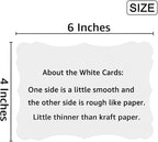 50 Pack Blank Kraft Cards Cardstock Thick Paper Brown Greeting Cards for DIY Gift Card Menus, Baby Shower and Wedding Invitations (White, 4x6IN)