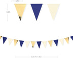 30Ft Navy Blue Gold and Beige Party Decorations Royal Blue Gold Triangle Flag Pennant Banner Bunting for Graduation Birthday Wedding Bridal Shower Nautical Ahoy Achor Theme Party Decorations Supplies