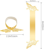 150PCS Butterfly Napkin Rings for Luxury Banquet Style, Reusable Paper Napkin Holders for Wedding Banquet Dinner Table Decor, and Catering Party Services (Gold)