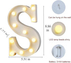 MUMUXI Marquee Light Up Letters | Large Light Up Numbers | Battery Powered and Bright with Every Letter of The Alphabet | for Wedding, Birthday, Party, Celebration, Christmas or Home Decoration (S)