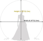 Asee'm 8.5FT White Wedding Arch Round Backdrop Stand Large Circle Metal Floral Balloon Frame for Party Anniversary Birthday Graduation Valentine Ceremony Decorations