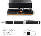 Cross Bailey Refillable Fountain Presented in a Premium Gift Box - Medium Point, Black Ink, Black