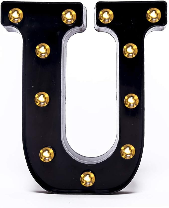 Foaky Black LED Marquee Number Lights Sign Light Up Marquee Number Lights Sign for Night Light Wedding Birthday Party Battery Powered Christmas Lamp Home Bar Decoration