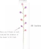 16PCS Crystal Artificial Flowers Bouquets Handmade Acrylic Flower Branches Fake Beaded Baby Breath Floral Crafts for Wedding Party Home Decor