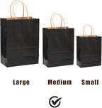 qiqee 200Pcs Paper Gift Bags with Handles - 10.6"x8.3"x4.3" Medium Party Favor Bags Multiple Uses - 16 Solid Colors