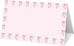 25 Bow Place Cards for Table Seating, Pink Wedding Name Place Card, Tent Cards for Birthday Bridal Shower Baby Shower Reception Dinner Party Decorations -A21