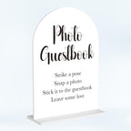 Photo Guest Book Sign for Wedding Acrylic Arch Wedding Bridal Shower Baby Shower Welcome Table Signs for Ceremony and Reception Decor 7 x 5 Inches