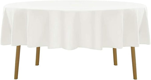 120 inch Round Tablecloth Washable Polyester Table Cloth Decorative Table Cover for Wedding Party Dining Banquet（12 Pack 120 inch,Ivory）