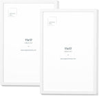 Opposite Wall - 11x17 in - White Solid Oak Wood Picture Frame - Lightweight, Versatile & Shatterproof - Wall Hanging Poster or Photo Frame - Wall Decor for Office, Gallery & Home - 2 Pack