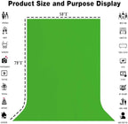 Green Portable Backdrops 5x7ft Solid Color Photo Backdrops Photoshoot, Photography Background Curtain