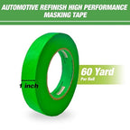 LAUCO DINOGREN High Performance Masking Tape for Car Paint, Heat & Water Resistant, Multi-Purpose Green (1 in (36 Rolls))