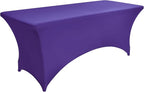 6-Pack 6ft Spandex Table Covers for Rectangle Standard Folding Tables - Wrinkle Resistant Stretch Tablecloths - Ultimate Fitted Table Protector for Parties, Trade Shows, Wedding