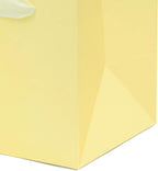 Beige Yellow Paper Gift Bag Small Square Bottom Kraft Carboard Paper Bags With Handles (Beige Yellow, 6 x 6 x 6 in, 10 CT)