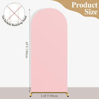 Ledido Wedding Arch Backdrop Cover 6FT Arch Covers Fitted Stretchy Spandex Round Top Stand Backdrop Cover for Wedding Banquet Ceremony Birthday Party Baby Shower Event Decoration,Pink