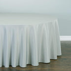 LTC LINENS 10 Pack 108 Inch Round Tablecloths Silver - Bulk for 48 Inch Round Table Floor Length - Wrinkle Resistant Polyester Fabric Cloth for Wedding