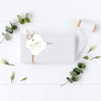 Andaz Press Personalized Fancy Frame Square Wedding Gift Tags, Metallic Gold Ink, Bridal Shower, 24-Pack, Custom Made Any Name, Not Gold Foil