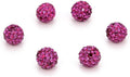 100pcs Adabele Grade A Suncatcher Crystal Rhinestone Pave Loose Beads 8mm Fuchsia Pink Polymer Clay Disco Ball Spacers Compatible with Shamballa All Craft Jewelry Making DB8-22