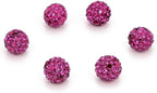 100pcs Adabele Grade A Suncatcher Crystal Rhinestone Pave Loose Beads 8mm Fuchsia Pink Polymer Clay Disco Ball Spacers Compatible with Shamballa All Craft Jewelry Making DB8-22
