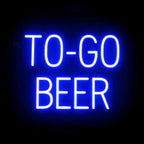 SpellBrite TO-GO BEER Sign | Beer-Related Sign with Neon Look, Blue LED Light Source | 19.8" x 15.0"