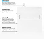 LUXPaper A7 Invitation Envelopes | Peel & Press | 5 1/4" x 7 1/4" | White | 80lb. Text | 100% Recycled | 50 Qty