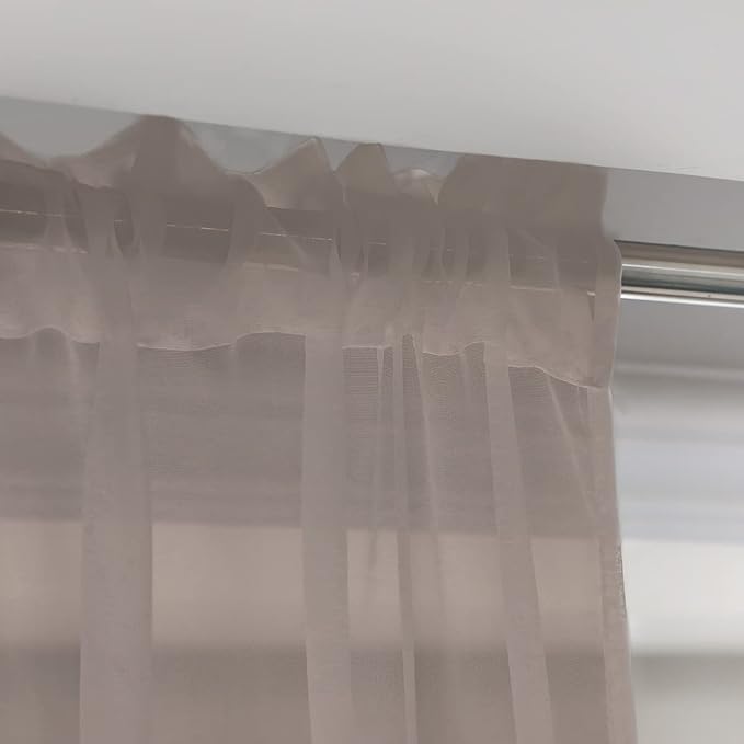 Window Light Grey Sheer Curtains 48 Inches Width 84 Inches Long 2 Panels Sheer Curtain Clear Curtains Basic Rod Pocket Panel for Home Living Room Bedroom Kids Room Yard Patio Parlor Sliding