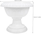 4pcs Mini Roman Style Flower Pots, Plastic Wedding Flower Containers, Decorative Pedestal Planters for Home, White, 6.29 x 6.29 x 5.51 Inch