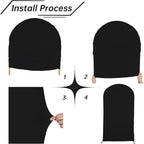 bricia Wedding Arch Backdrop Stand Cover, 5FT Double Sided Stretchy Arch Cover Fitted Wedding Birthday Party Banquet Decoration (Black 60''Lx25.2''W)