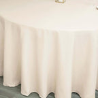 Efavormart Round Tablecloth, 120 Inch Stain & Wrinkle Resistant Washable Table Cloth, Decorative Polyester Fabric Table Cover for Banquet, Wedding, Dining - Beige