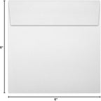 LUXPaper Square Invitation Envelopes | Peel & Press | 6" x 6" | Bright White | 70lb. Text | 50 Qty