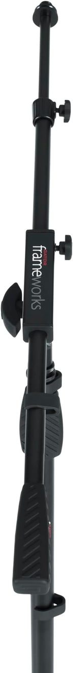 Gator Frameworks Tripod Mic Stand with Boom Arm & Soft Grip Twist Clutch Height Adjustment, Includes 3/8" and 5/8" Adapters (GFW-MIC-2020)