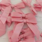 50pcs 2-1/2" Rose Gold Satin Ribbon Bows with Twist Ties Pink Satin Ribbon Bows for Candy Party Decoration Gift Packing Wrapping Accessories(2.5“,Rose Gold)