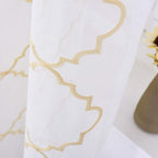 Embroidery Sheer Curtains Gold 45 Inch Length, Rod Pocket Voile Drapes for Living room, Bedroom, Embroidered Moroccan Tile Lattice Design Window Semi Curtains for Patio, Yard, 2 Panels, 52"x 45".