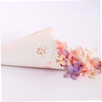 jojofuny 40 Pcs Rose Petals Party Confetti Cone Holder Candy Cone Bags Confetti Cone Stand Paper Petal Cones Wedding Party Favors Confetti Cones Cone Holder Stand Conical White Delicatessen