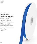 3/8" X 50 Yards Royal Blue Grosgrain Ribbon, Premium Grosgrain Ribbon for Sewing, Gift Wrapping, Bow Making, Wedding Decor, Wrapping and More (Royal Blue)
