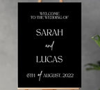 Black Plastic Wedding Welcome Sign, Wedding Signs, Welcome Wedding Sign