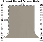 10x20FT Large Gray Screen Backdrop Photo Background, Pure Grey Color, Professional Photography Video Studio, Events, Streaming, Games, Live Streaming