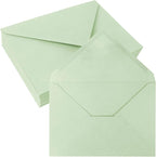50 Pack 4x6 Envelopes Letter Size, Green A4 Envelopes Self Seal for Wedding Invitation, Envelope 4.3x6.3 for Greeting Cards, Photos, Baby Shower, Graduation, Thank You Cards, Announcements