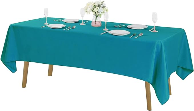 Rectangle Tablecloth 60x102 inch Washable Polyester Fabric Table Cloth for Wedding Party Dining Banquet Decoration（60x102, Caribbean Blue）
