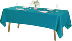 Rectangle Tablecloth 60x102 inch Washable Polyester Fabric Table Cloth for Wedding Party Dining Banquet Decoration（60x102, Caribbean Blue）