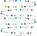Sage Green and Dusty Blue Party Decorations Polka Dots Garlands Hanging Paper Circle Dots Streamer for Men Boy Birthday Baby Shower Wedding Engagement Retirement Silly Goose Party Decorations Supplies